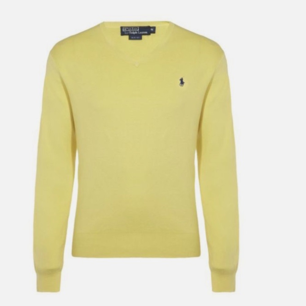 Polo Ralph Lauren Yellow Men’s Classic Preppy Heavy Tight Knit Pullover Sweater